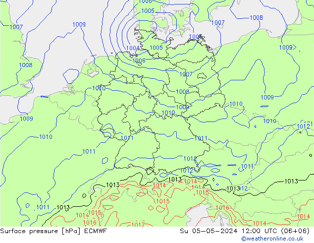 地面气压 ECMWF 星期日 05.05.2024 12 UTC