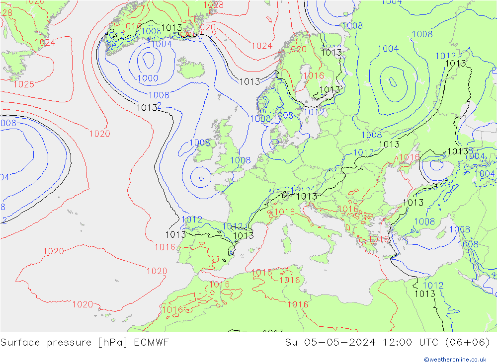 ciśnienie ECMWF nie. 05.05.2024 12 UTC