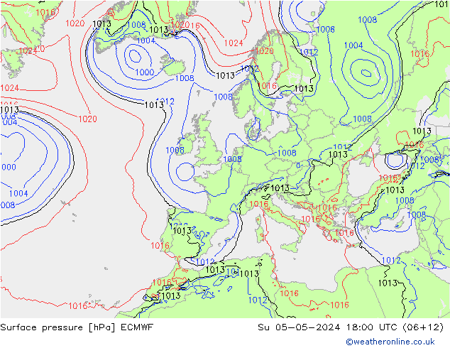 Bodendruck ECMWF So 05.05.2024 18 UTC