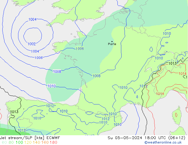 Polarjet/Bodendruck ECMWF So 05.05.2024 18 UTC