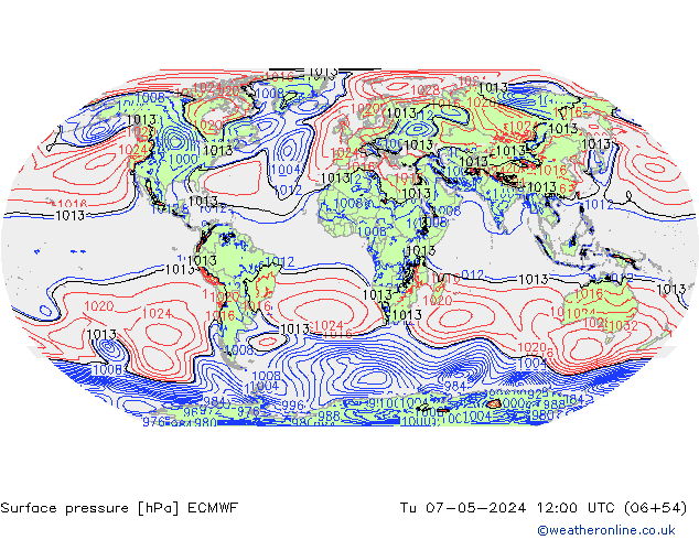 ciśnienie ECMWF wto. 07.05.2024 12 UTC