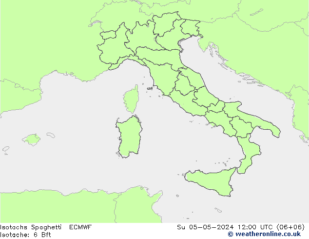 Eşrüzgar Hızları Spaghetti ECMWF Paz 05.05.2024 12 UTC