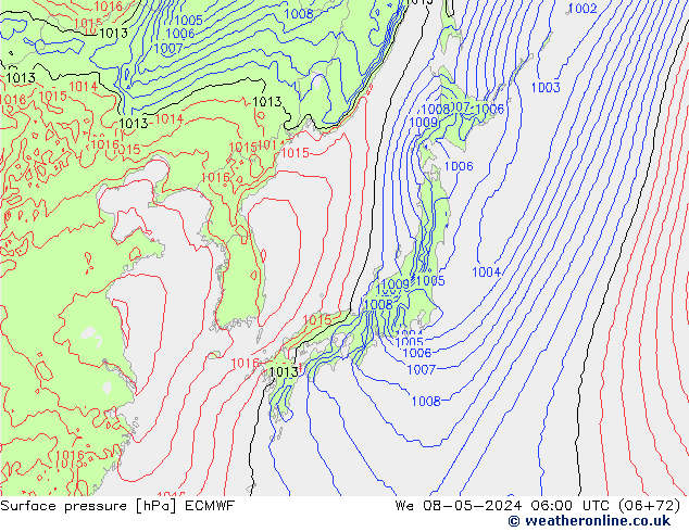 ciśnienie ECMWF śro. 08.05.2024 06 UTC