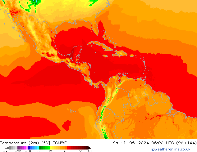 Sıcaklık Haritası (2m) ECMWF Cts 11.05.2024 06 UTC