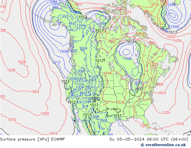 Yer basıncı ECMWF Paz 05.05.2024 06 UTC