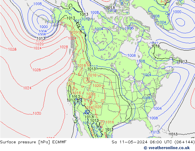 Atmosférický tlak ECMWF So 11.05.2024 06 UTC