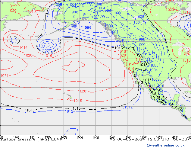 pressão do solo ECMWF Seg 06.05.2024 12 UTC