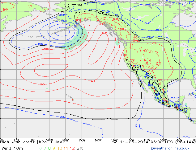 yüksek rüzgarlı alanlar ECMWF Cts 11.05.2024 06 UTC