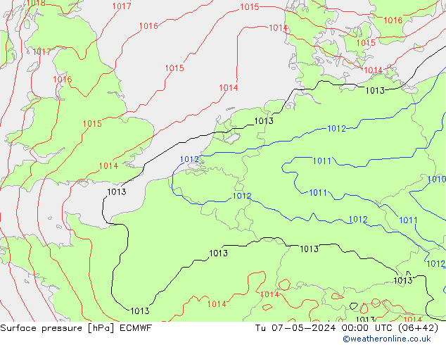 Presión superficial ECMWF mar 07.05.2024 00 UTC