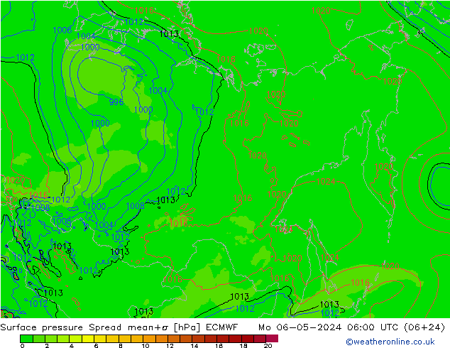 Bodendruck Spread ECMWF Mo 06.05.2024 06 UTC