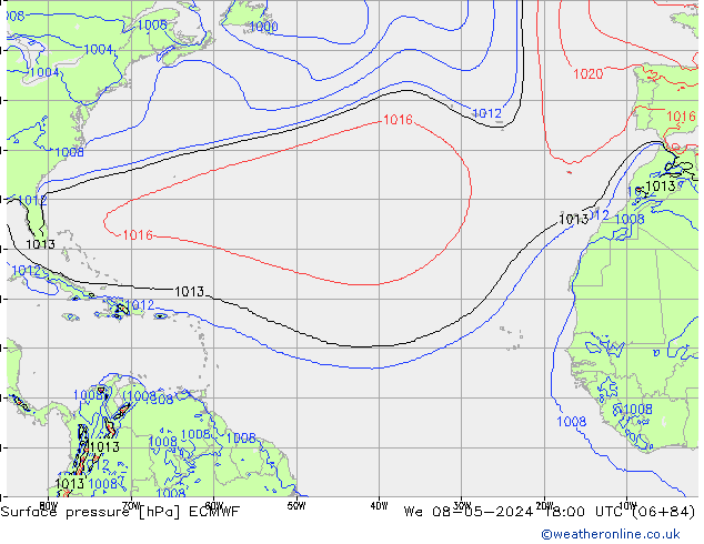 Yer basıncı ECMWF Çar 08.05.2024 18 UTC