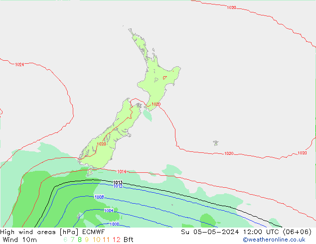 High wind areas ECMWF  05.05.2024 12 UTC