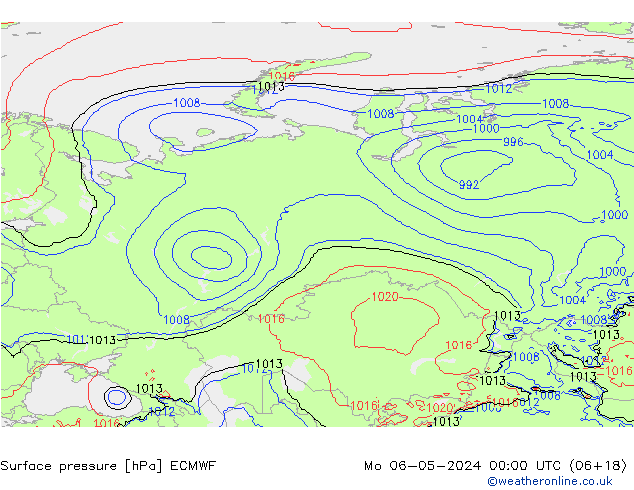 Bodendruck ECMWF Mo 06.05.2024 00 UTC