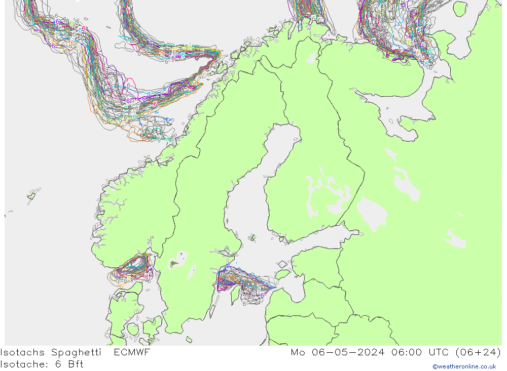 Izotacha Spaghetti ECMWF pon. 06.05.2024 06 UTC