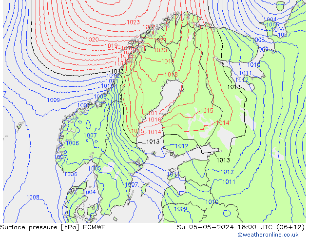 pression de l'air ECMWF dim 05.05.2024 18 UTC
