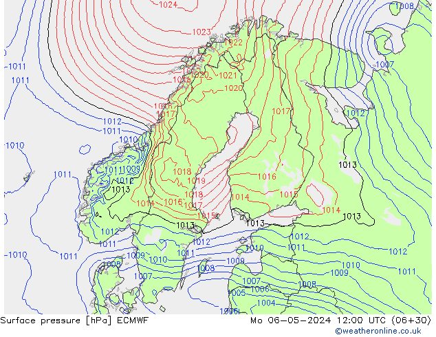 Surface pressure ECMWF Mo 06.05.2024 12 UTC