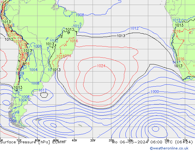 Yer basıncı ECMWF Pzt 06.05.2024 06 UTC