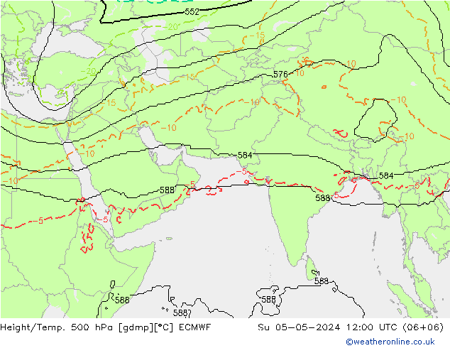 Height/Temp. 500 hPa ECMWF 星期日 05.05.2024 12 UTC