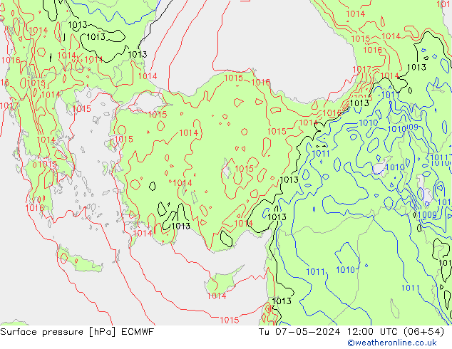 ciśnienie ECMWF wto. 07.05.2024 12 UTC