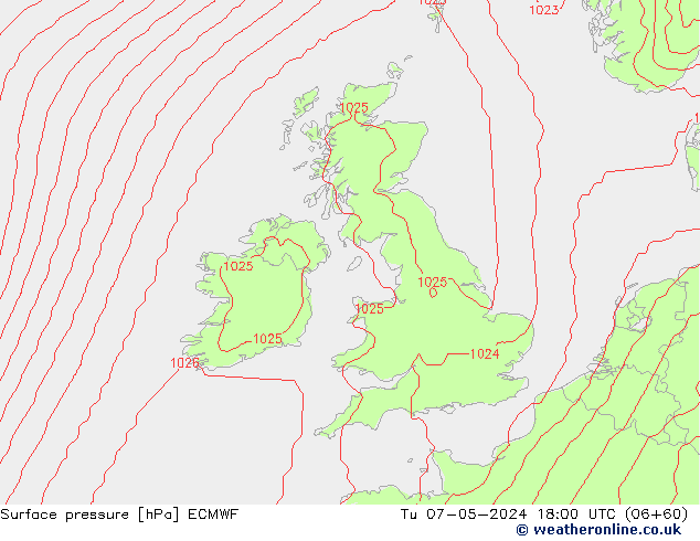 приземное давление ECMWF вт 07.05.2024 18 UTC