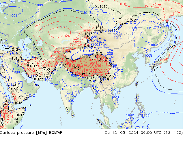 Yer basıncı ECMWF Paz 12.05.2024 06 UTC