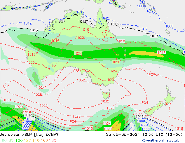 Jet stream/SLP ECMWF Su 05.05.2024 12 UTC