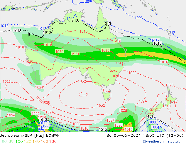 Jet stream/SLP ECMWF Su 05.05.2024 18 UTC