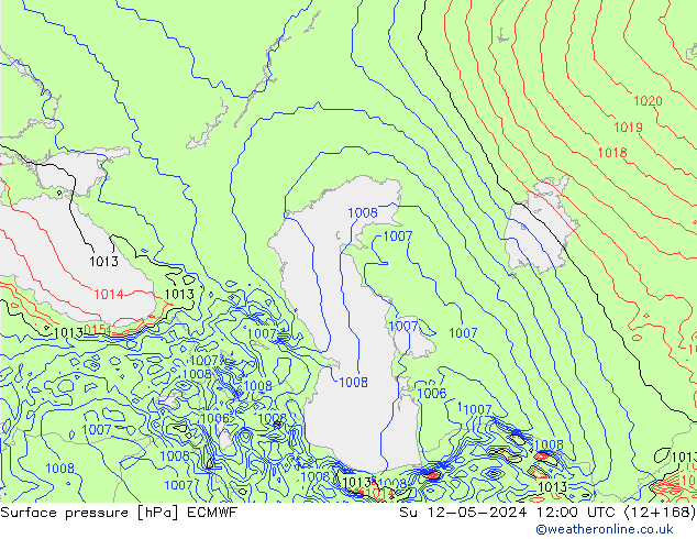 Bodendruck ECMWF So 12.05.2024 12 UTC