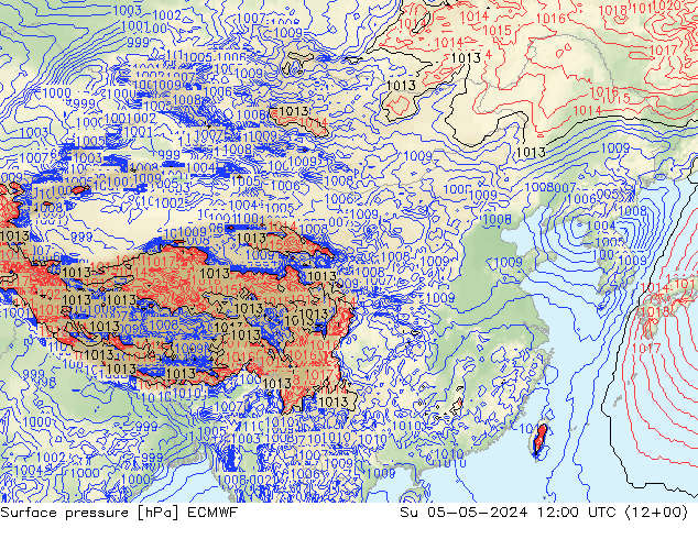 地面气压 ECMWF 星期日 05.05.2024 12 UTC