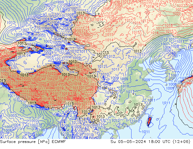 地面气压 ECMWF 星期日 05.05.2024 18 UTC