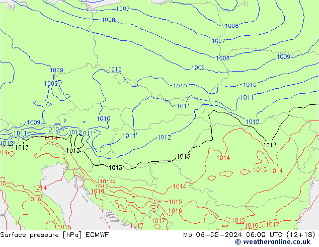 Pressione al suolo ECMWF lun 06.05.2024 06 UTC