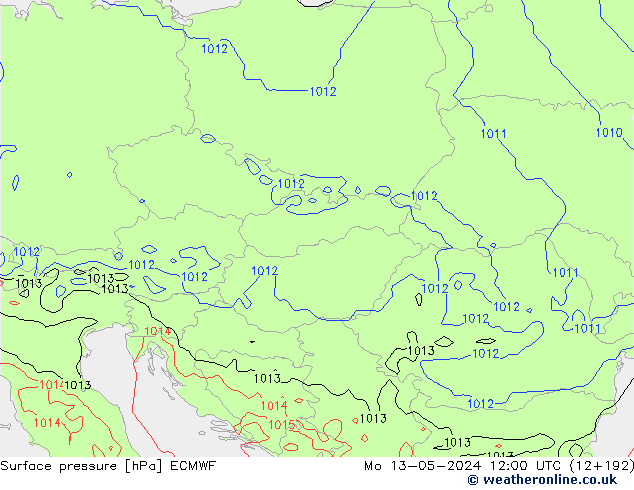 приземное давление ECMWF пн 13.05.2024 12 UTC