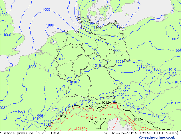 地面气压 ECMWF 星期日 05.05.2024 18 UTC