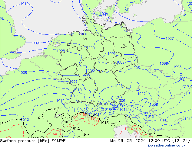 Surface pressure ECMWF Mo 06.05.2024 12 UTC