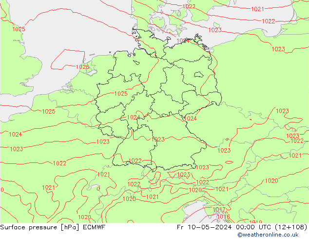 приземное давление ECMWF пт 10.05.2024 00 UTC