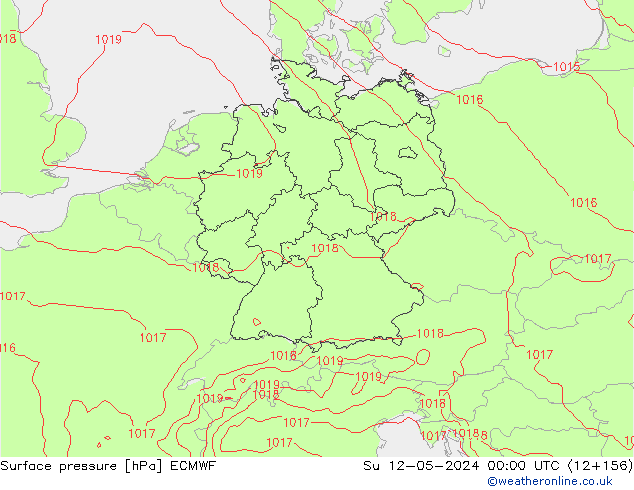 Surface pressure ECMWF Su 12.05.2024 00 UTC