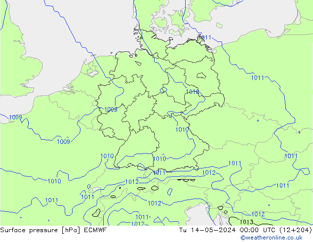 приземное давление ECMWF вт 14.05.2024 00 UTC