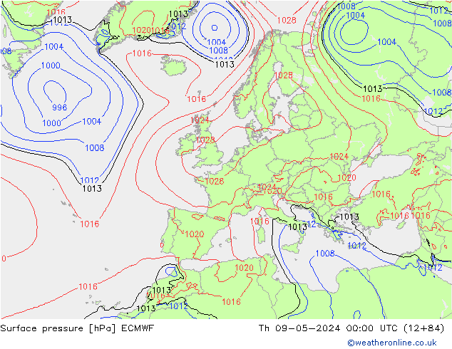 Bodendruck ECMWF Do 09.05.2024 00 UTC