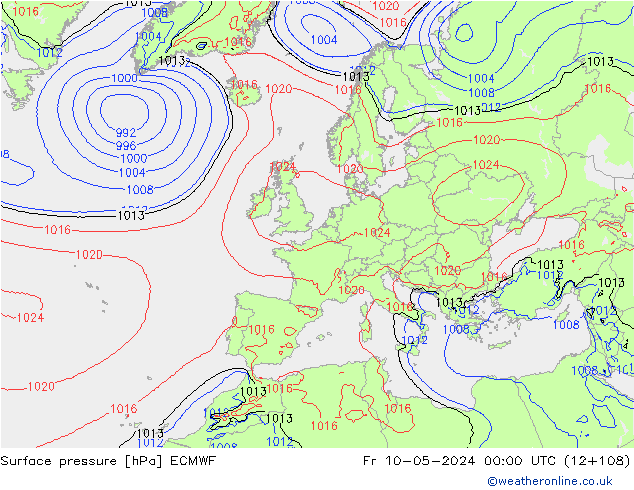 pression de l'air ECMWF ven 10.05.2024 00 UTC