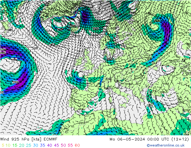 Wind 925 hPa ECMWF Po 06.05.2024 00 UTC