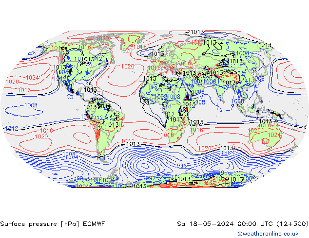 Luchtdruk (Grond) ECMWF za 18.05.2024 00 UTC