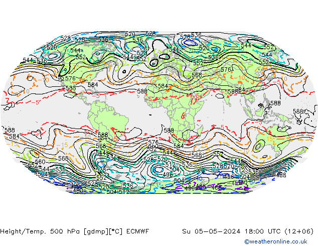 Géop./Temp. 500 hPa ECMWF dim 05.05.2024 18 UTC