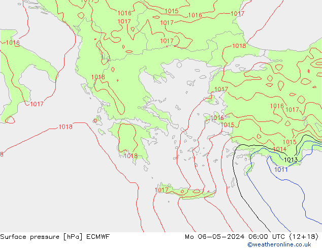 Pressione al suolo ECMWF lun 06.05.2024 06 UTC