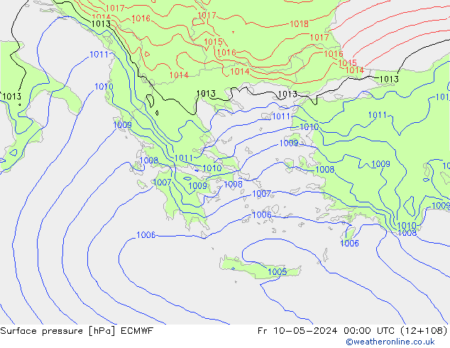 pression de l'air ECMWF ven 10.05.2024 00 UTC