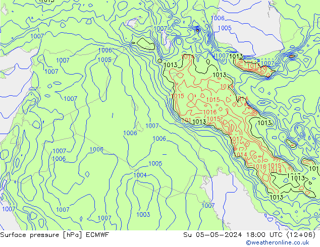 Surface pressure ECMWF Su 05.05.2024 18 UTC