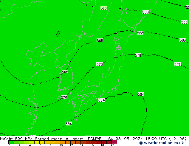 Height 500 hPa Spread ECMWF Su 05.05.2024 18 UTC