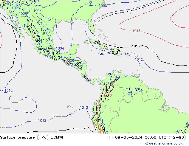 Surface pressure ECMWF Th 09.05.2024 06 UTC