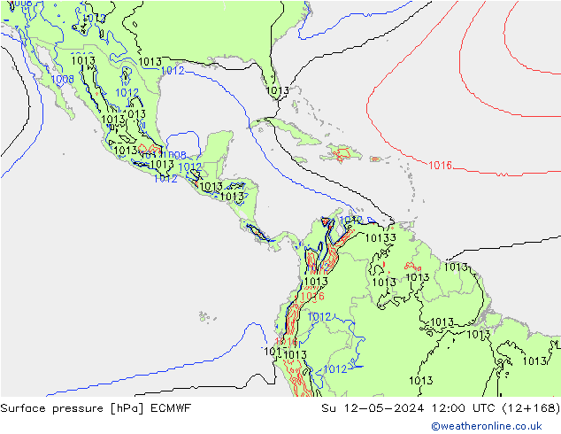 ciśnienie ECMWF nie. 12.05.2024 12 UTC