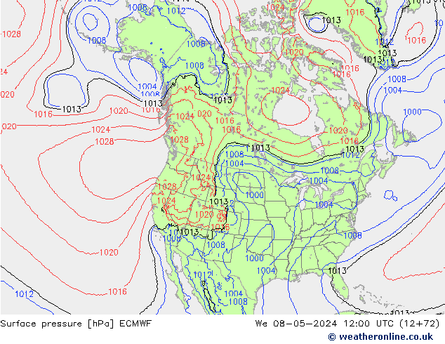 Yer basıncı ECMWF Çar 08.05.2024 12 UTC