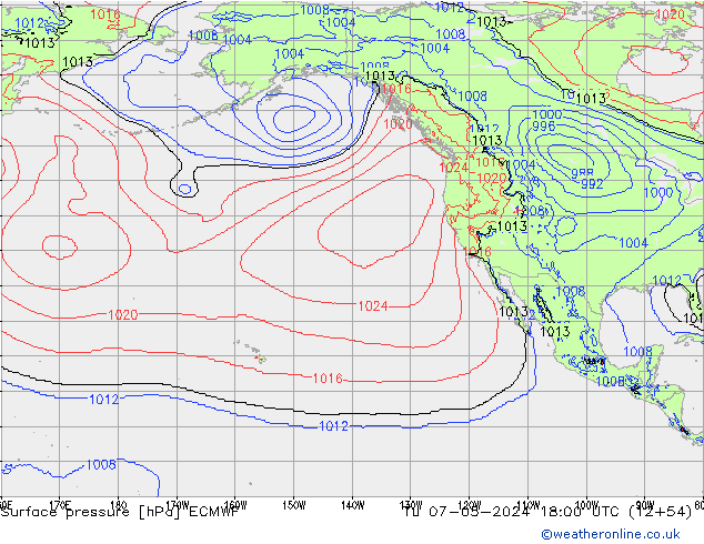 Yer basıncı ECMWF Sa 07.05.2024 18 UTC